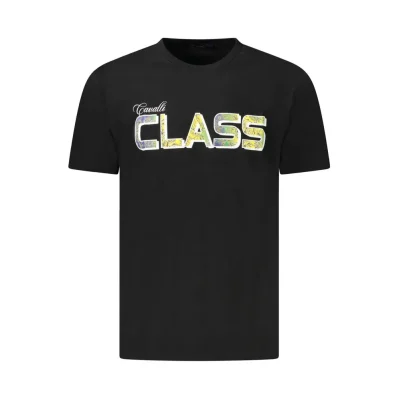 Black Cotton Men T-Shirt