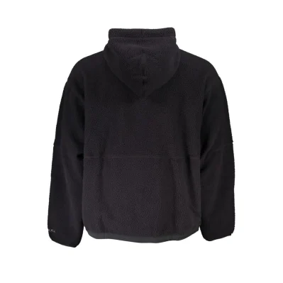 Black Polyester Men Sweater with Hood