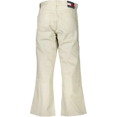 Beige Cotton Women Jeans