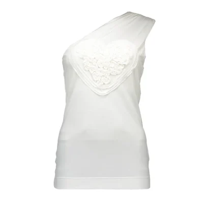 White Elastane Tops & T-Shirt