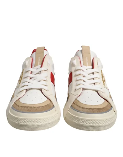 Multicolor Leather Low Top Sneakers Shoes