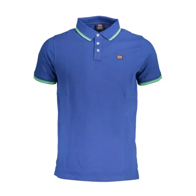 Blue Cotton Polo Shirt