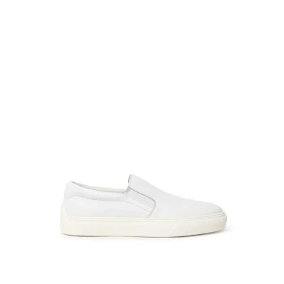 White Leather Flat