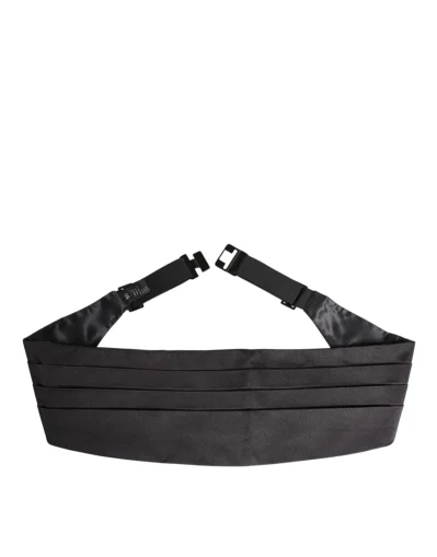 Black Men 100% Silk Belt Wide Waist Cummerbund