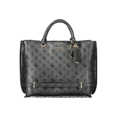 Black Polyethylene Women Handbag