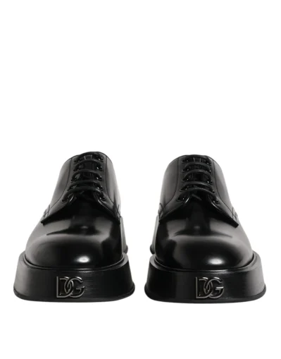 Black Calf Leather Derby Formal Dress Shoes
