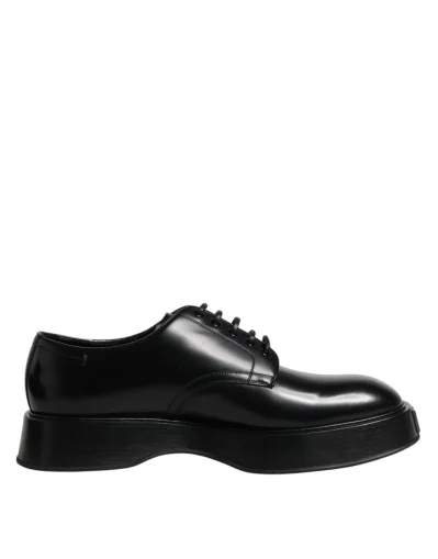 Black Calf Leather Derby Formal Dress Shoes