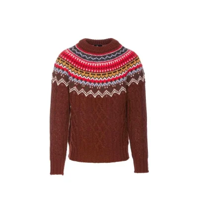 Fair Isle Intarsia Cable-knit Wool Jumper