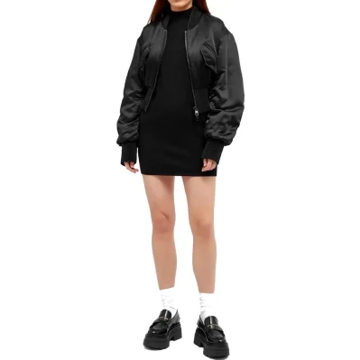 Cropped Bomber Jacket