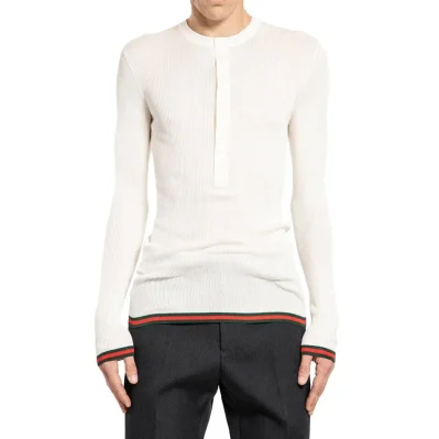 Ribbed-Knit Silk T-Shirt