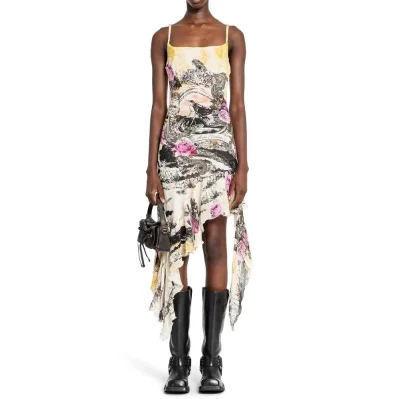 Printed Crepe Dress