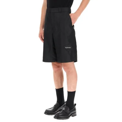 Flower Embroidery Bermuda Shorts