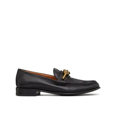 V-Logo Moon Leather Loafers
