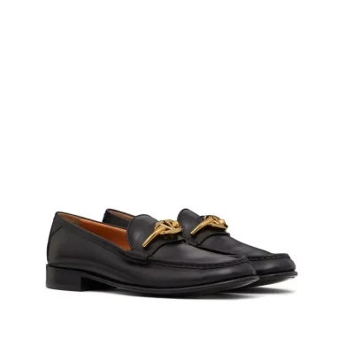 V-Logo Moon Leather Loafers