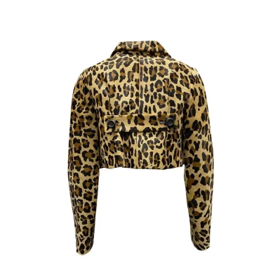 Leopard Calf Hair Cropped Jacket