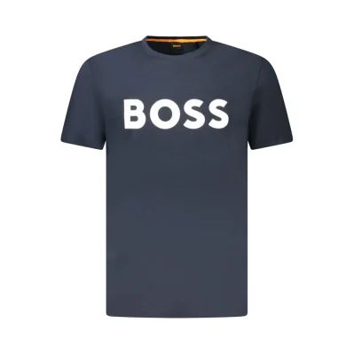 Blue Cotton Men T-Shirt