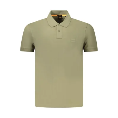 Green Cotton Men Polo Shirt