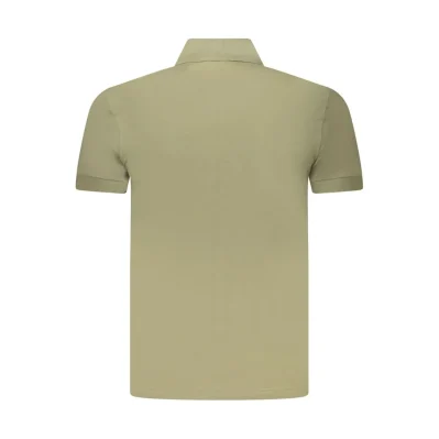 Green Cotton Men Polo Shirt