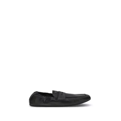 Antiqued leather Shuffle Loafers