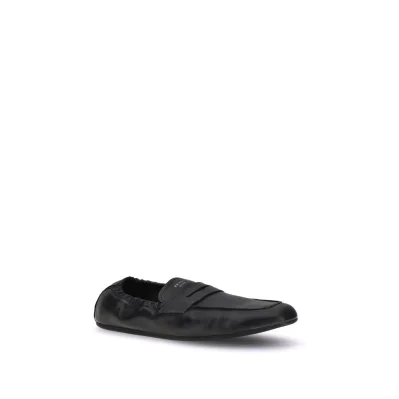 Antiqued leather Shuffle Loafers