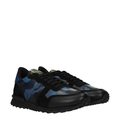 Blue Leather Sneakers