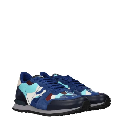 Blue Leather Sneakers