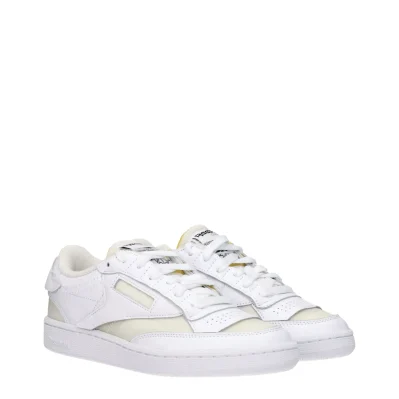 White Fabric Sneakers