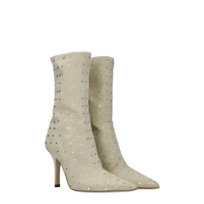 Beige Leather Ankle