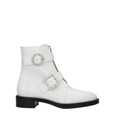 White Leather Ankle