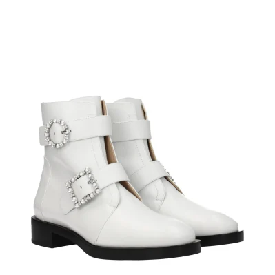 White Leather Ankle