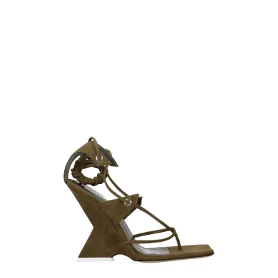 Green Leather Flip-Flop Sandal