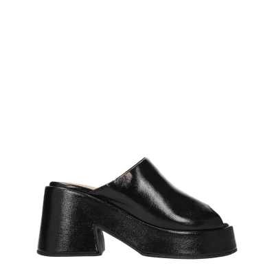 Black Leather Slipper
