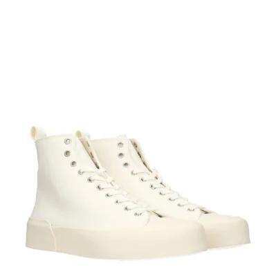 Beige Fabric Sneakers