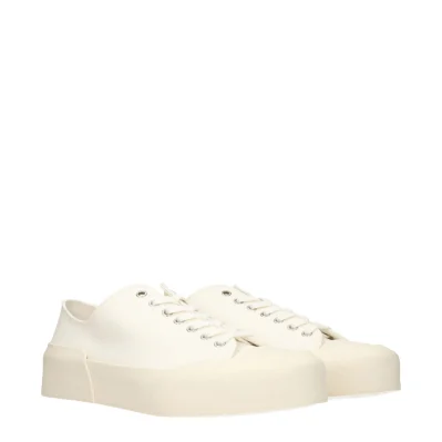 Beige Fabric Sneakers