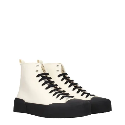 Beige Fabric Sneakers
