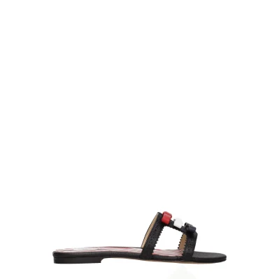 Black Leather Slipper