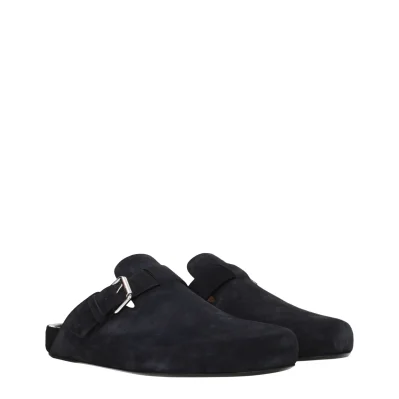 Black Leather Slipper