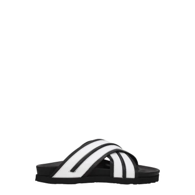 White Leather Slippers Sandals