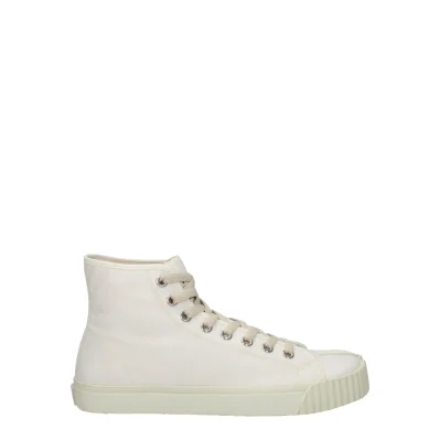 White Fabric Sneakers