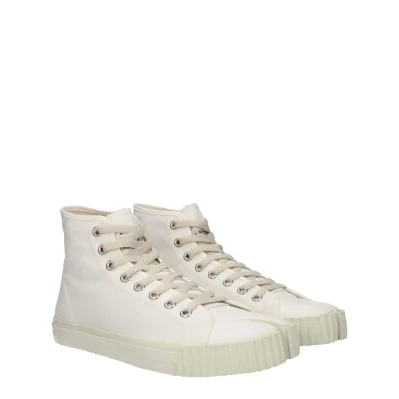 White Fabric Sneakers