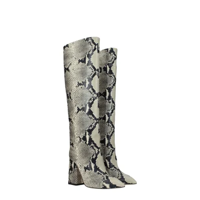 Beige Leather Boot