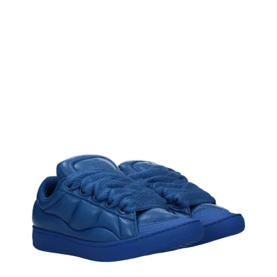 Blue Leather Sneakers
