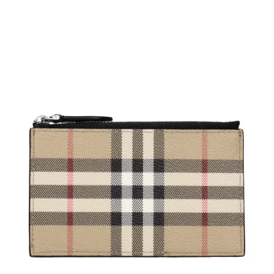 Beige Fabric Cardholder