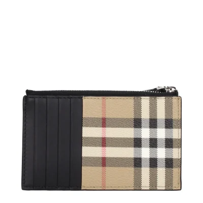 Beige Fabric Cardholder