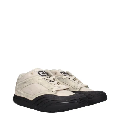 Beige Fabric Sneakers