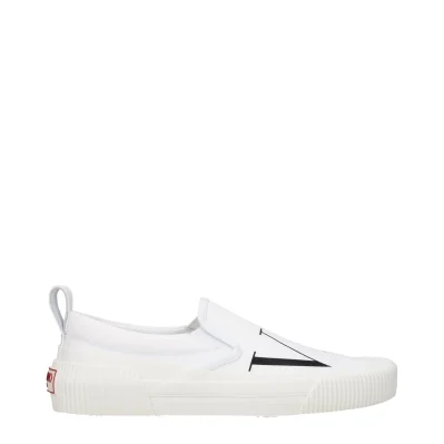 White Fabric Slip-On Loafer
