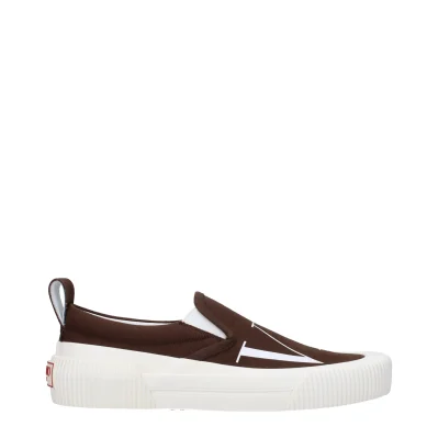 Brown Fabric Slip-On Loafer