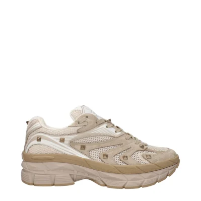 Beige Fabric Low Tops