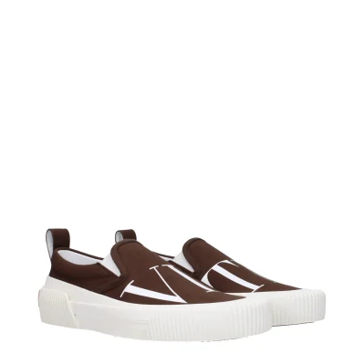 Brown Fabric Slip-On Loafer