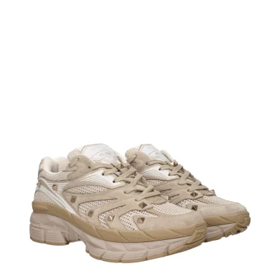Beige Fabric Low Tops